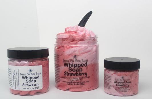 Whipped Soap strawberry with Shea Butter and Jojoba Oil