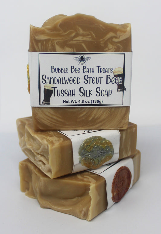 Artisan Soap ALL natural Sandalwood Stout Beer Hand Soap
