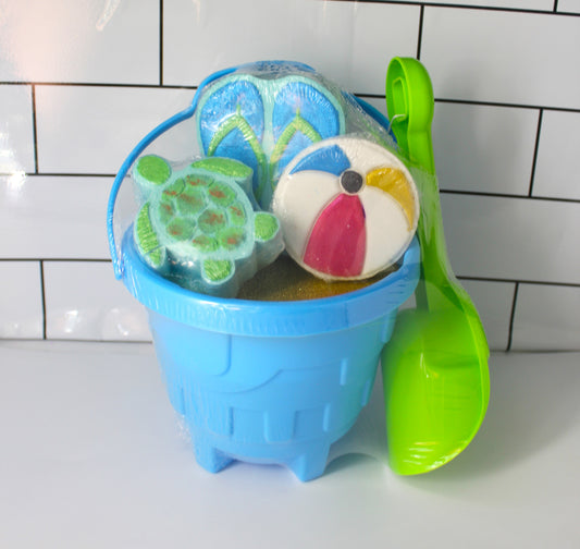 Summer FUN bath bombs in sand bucket