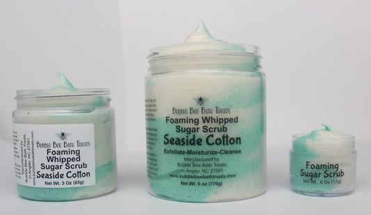Foaming Whipped Sugar Scrub * Seaside cotton