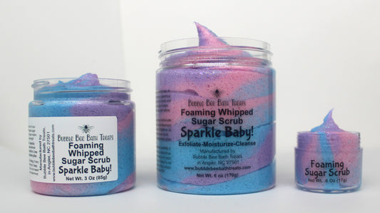 Foaming Whipped Sugar Scrub * Sparkle Baby!