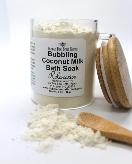 Bubbling Rose Coconut Milk Bath Soak *Relaxation scent in Glass jar with spoon