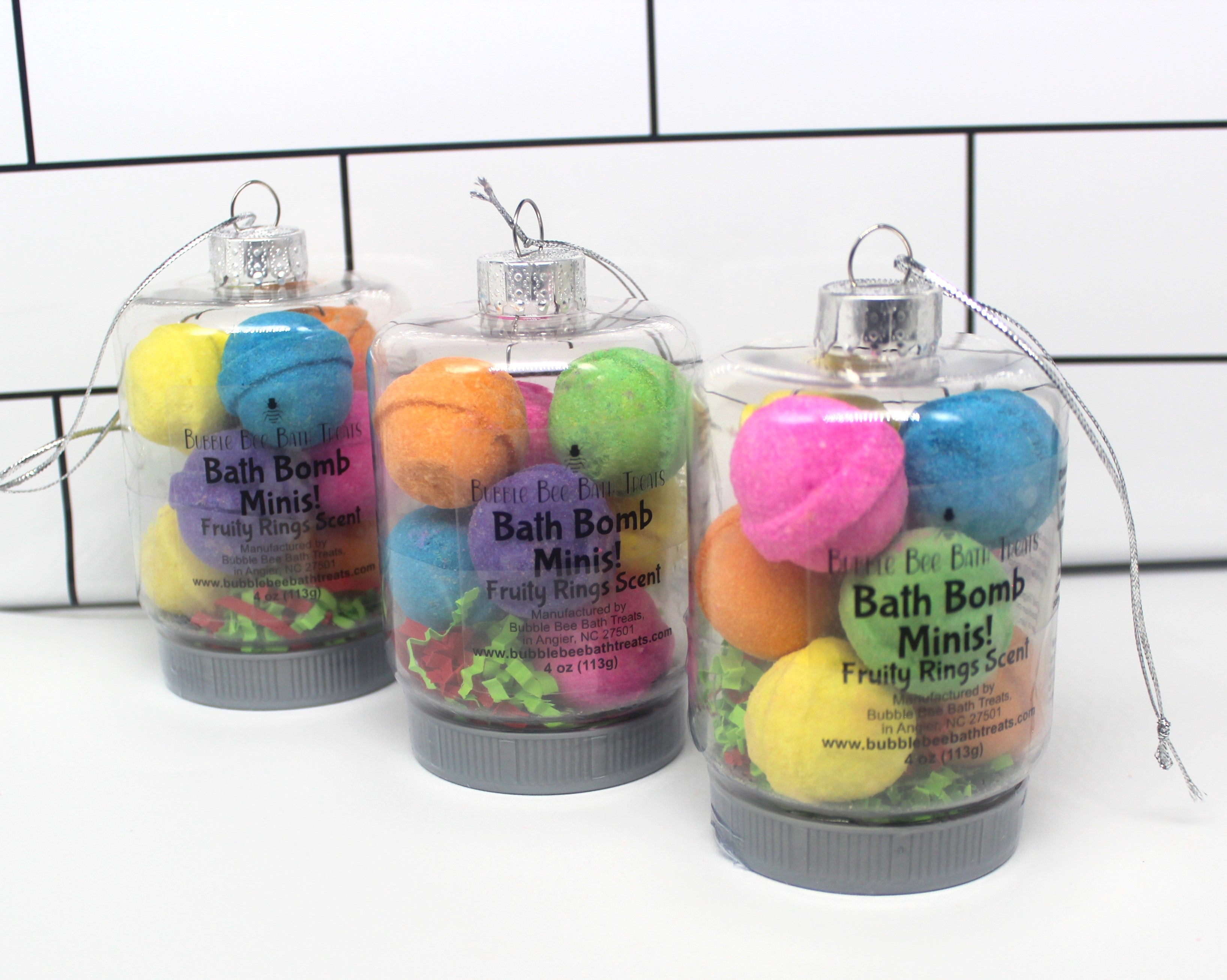 Christmas Ornament Bath Bomb Minis *Fruity Rings – bubblebeebathtreats