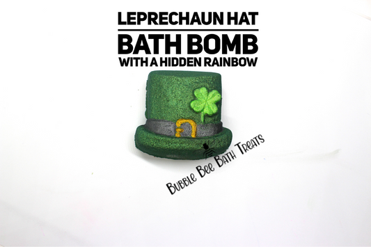 St Paddies Day Hand painted Bath bomb with hidden colors