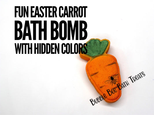 Easter Carrot Hand painted Bath bomb with hidden colors