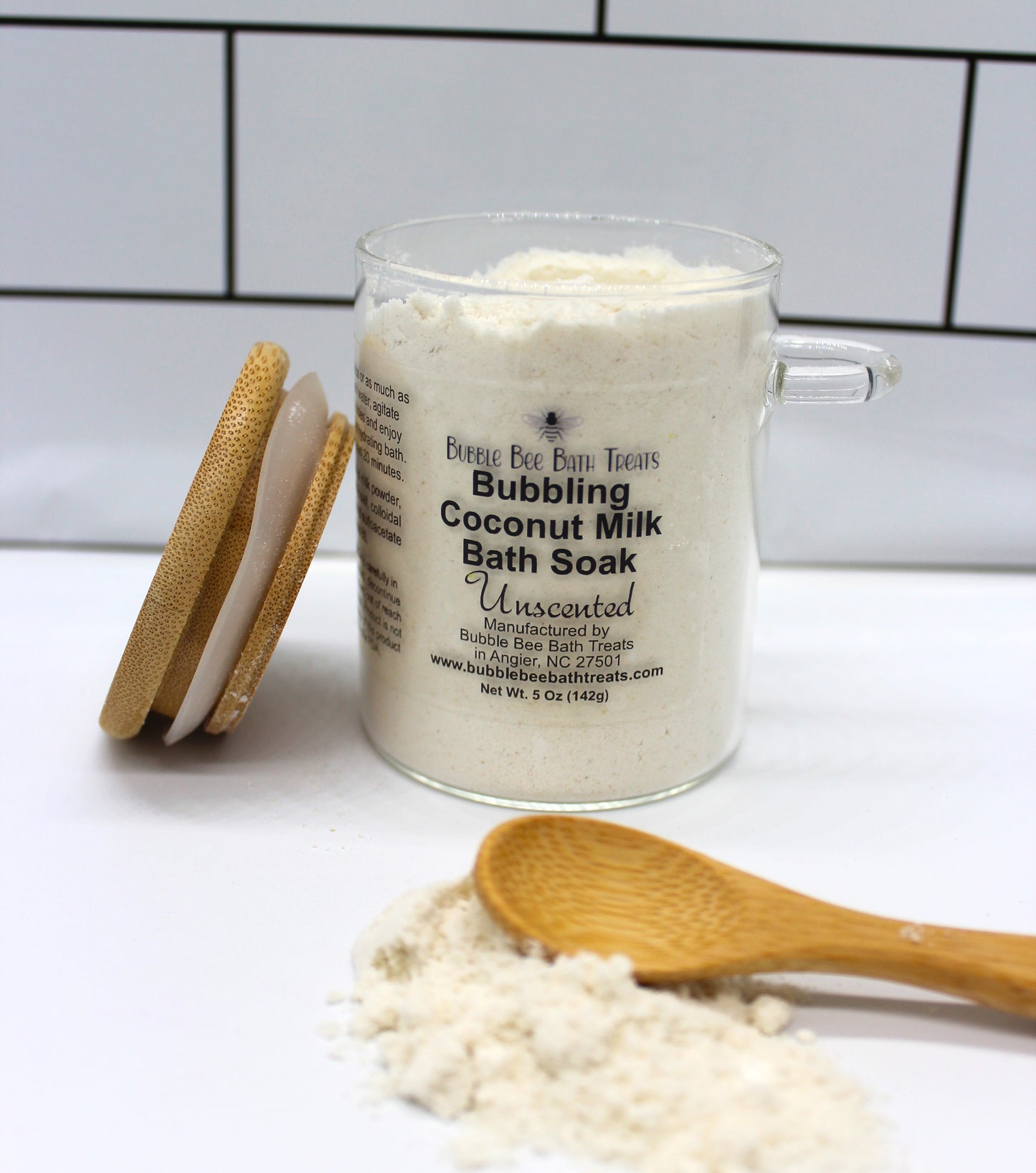 Bubbling Coconut Milk Bath Soak *Unscented Glass Jar with spoon