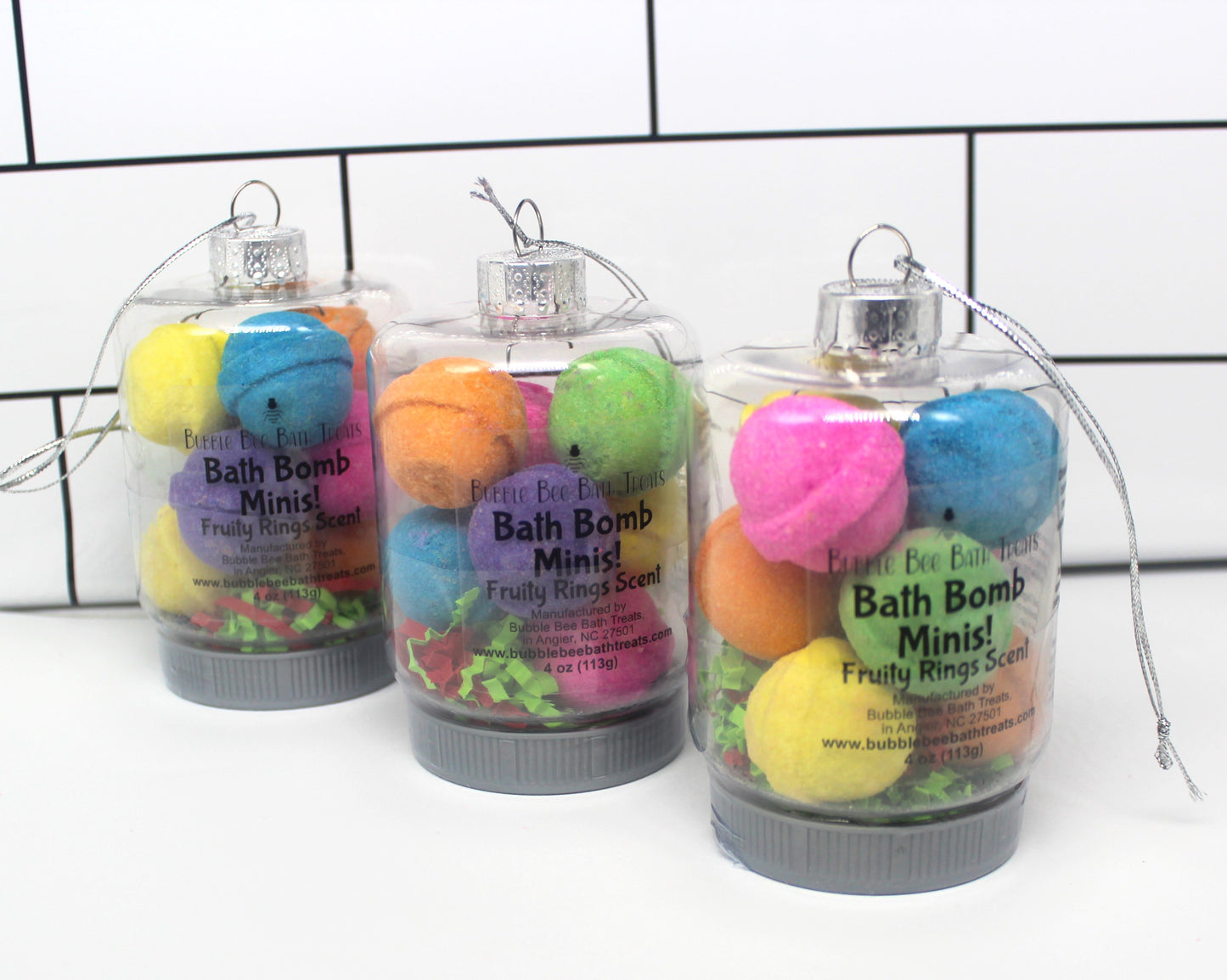 Christmas Ornament Bath Bomb Minis *Fruity Rings