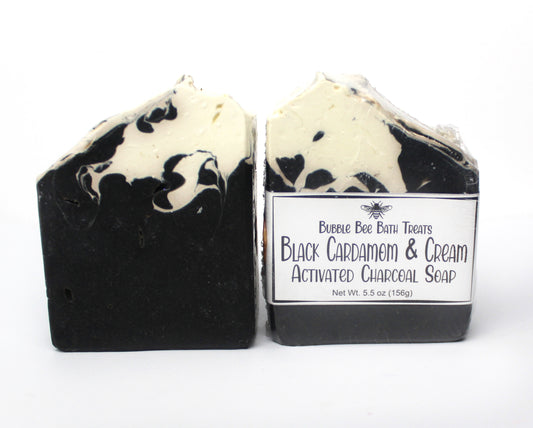 Artisan Soap Black Cardamon and Cream Activated Charcoal  Soap