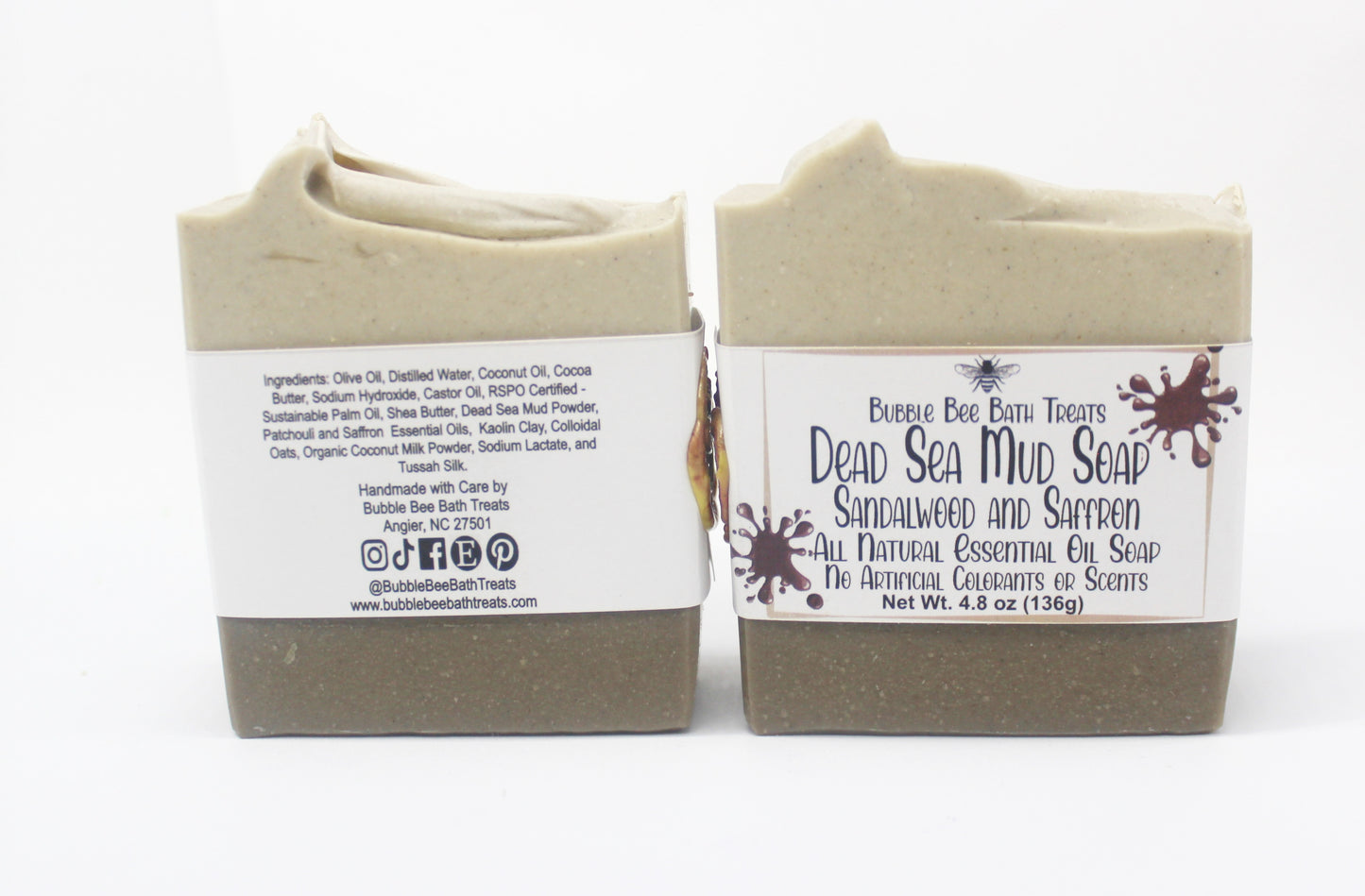 Artisan Soap ALL natural Dead Sea Mud sandalwood and saffron