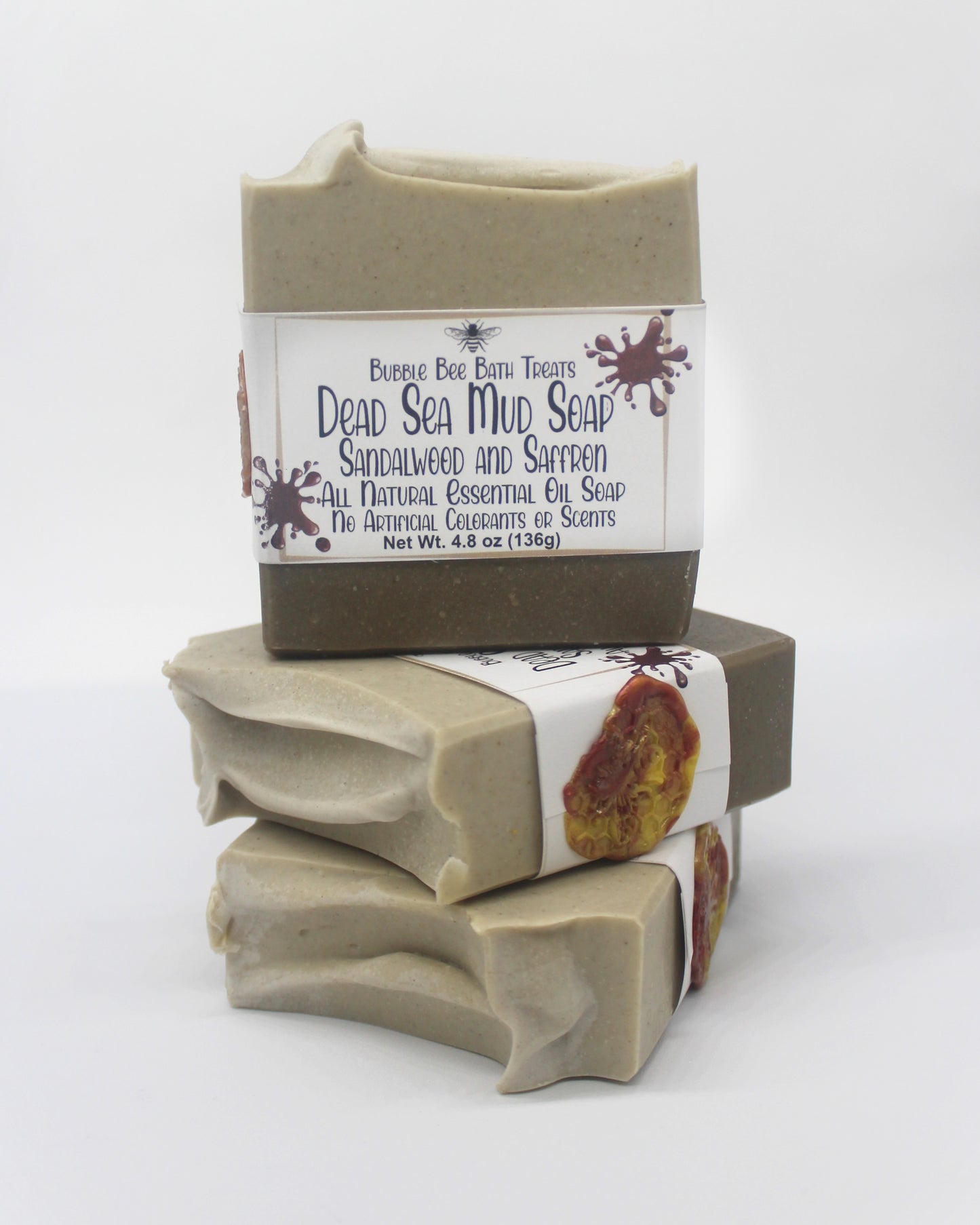 Artisan Soap ALL natural Dead Sea Mud sandalwood and saffron