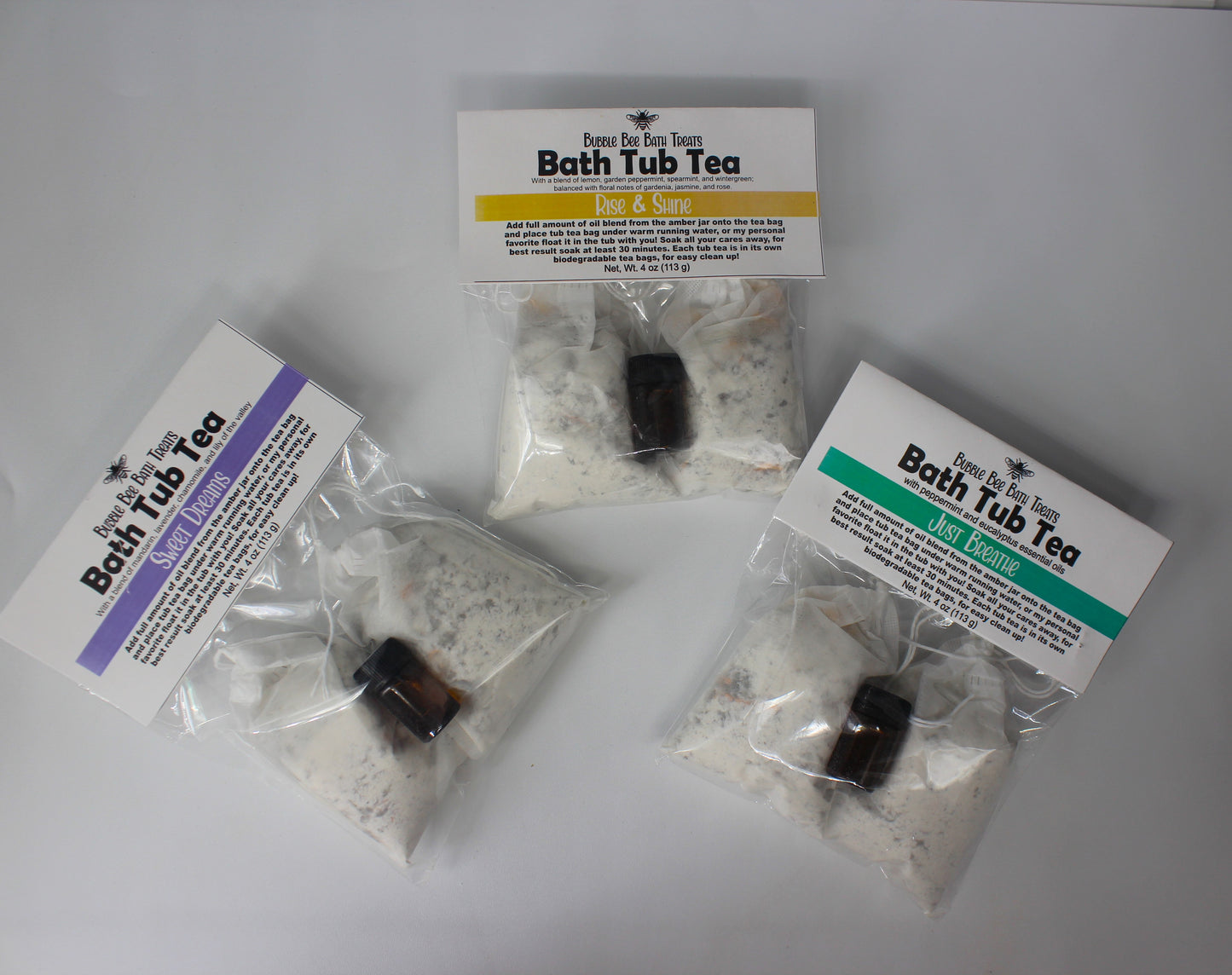 Bathtub Tea-Essential Oil Salt & Botanical Bath Soak in disposable tea bags!