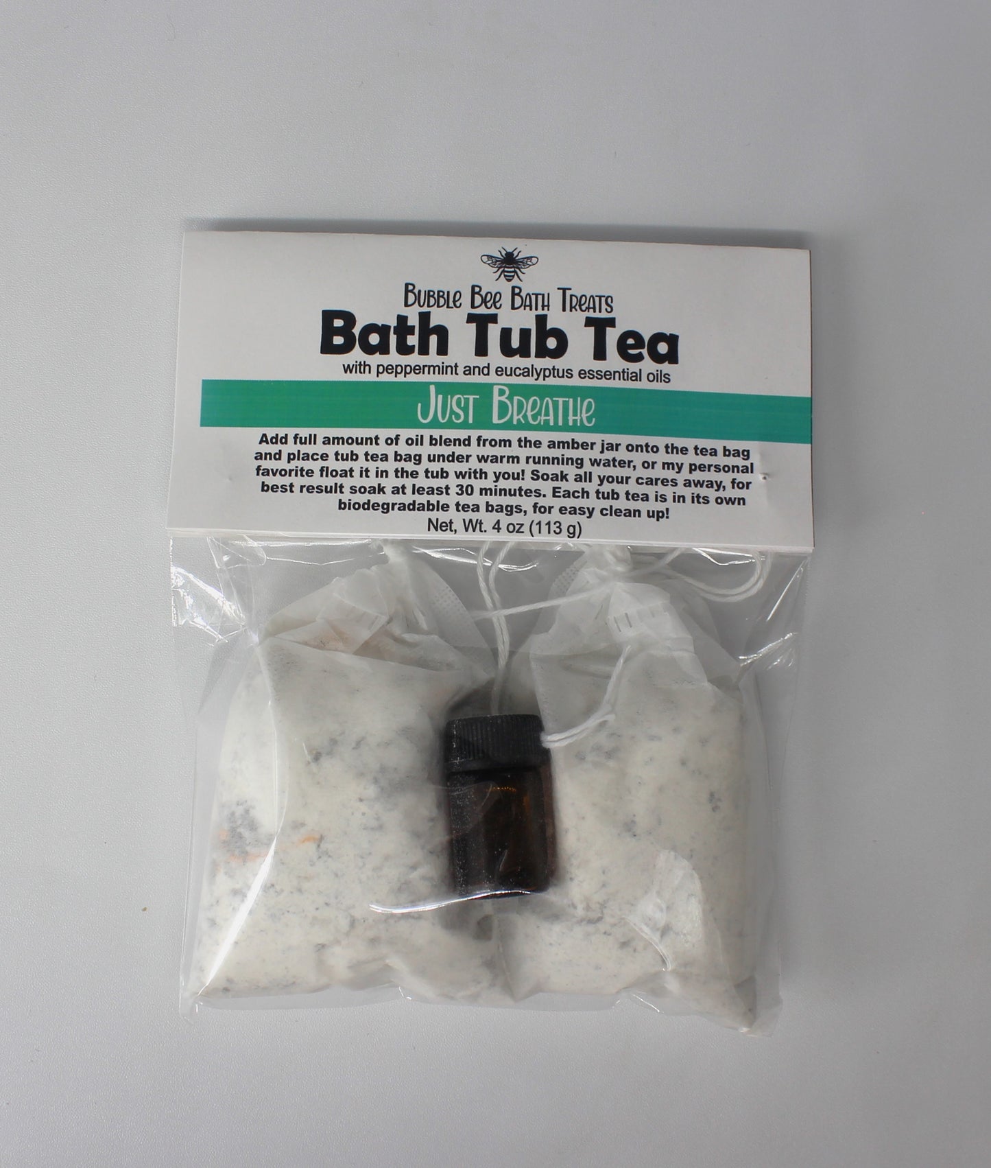 Bathtub Tea-Essential Oil Salt & Botanical Bath Soak in disposable tea bags!