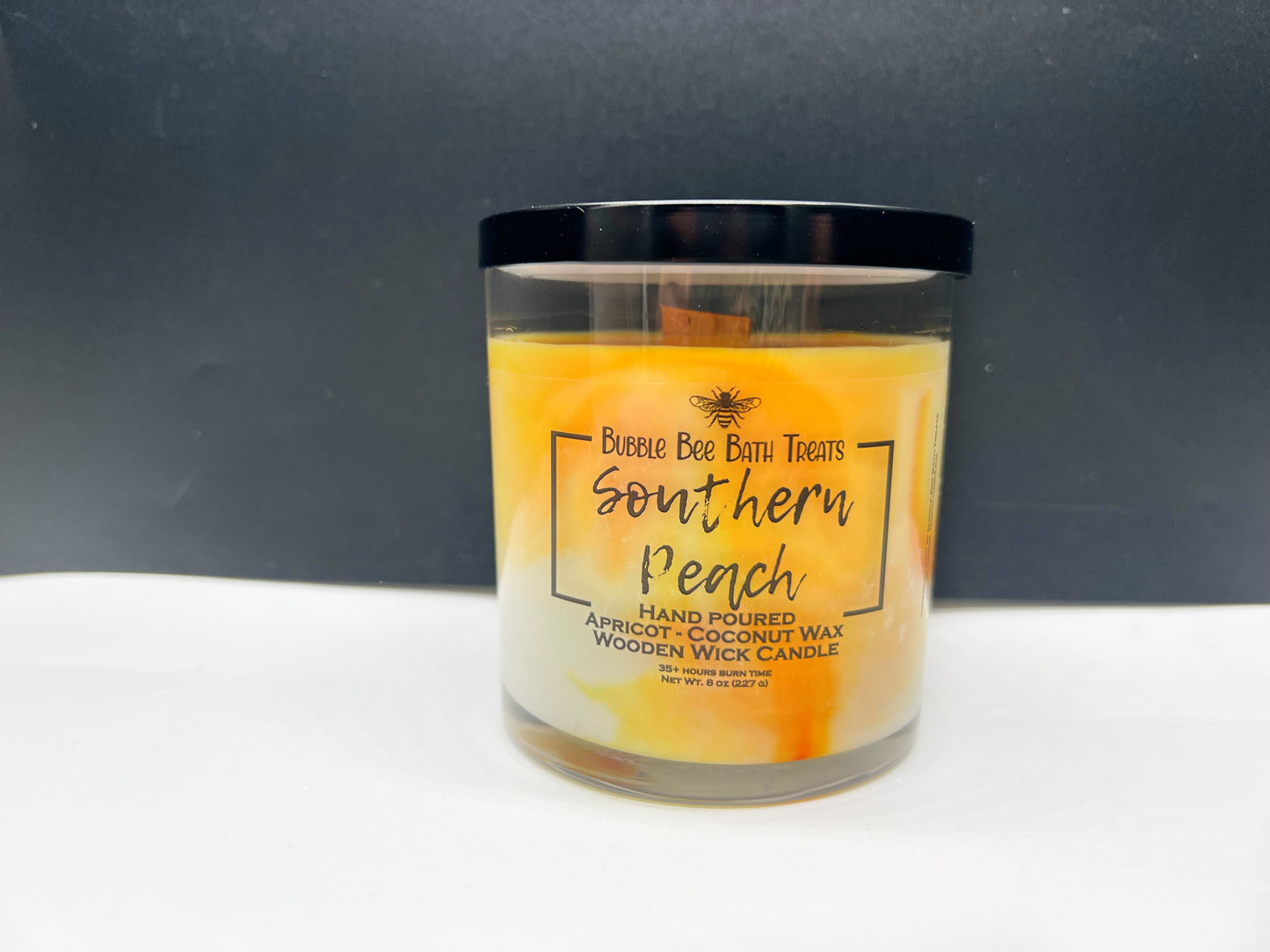 Wooden Wicked Marbled Candles *Southern Peach