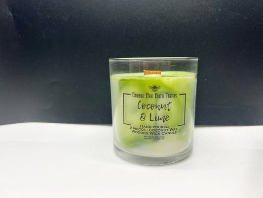 Wooden Wicked Marbled Candles *Coconut & Lime