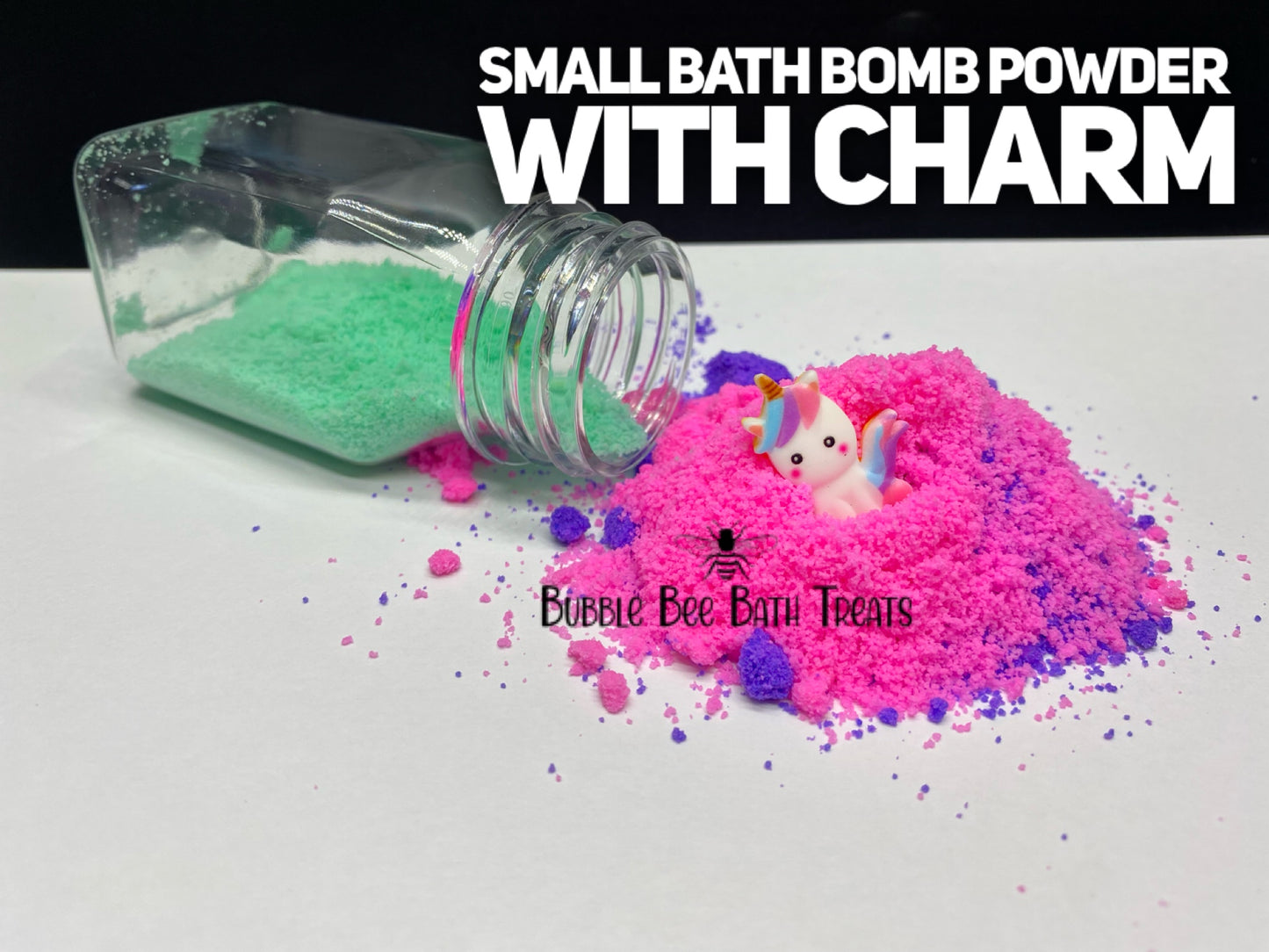 Bath Bomb Powder with Unicorn charms/toys inside. *Pineapple and Coconut