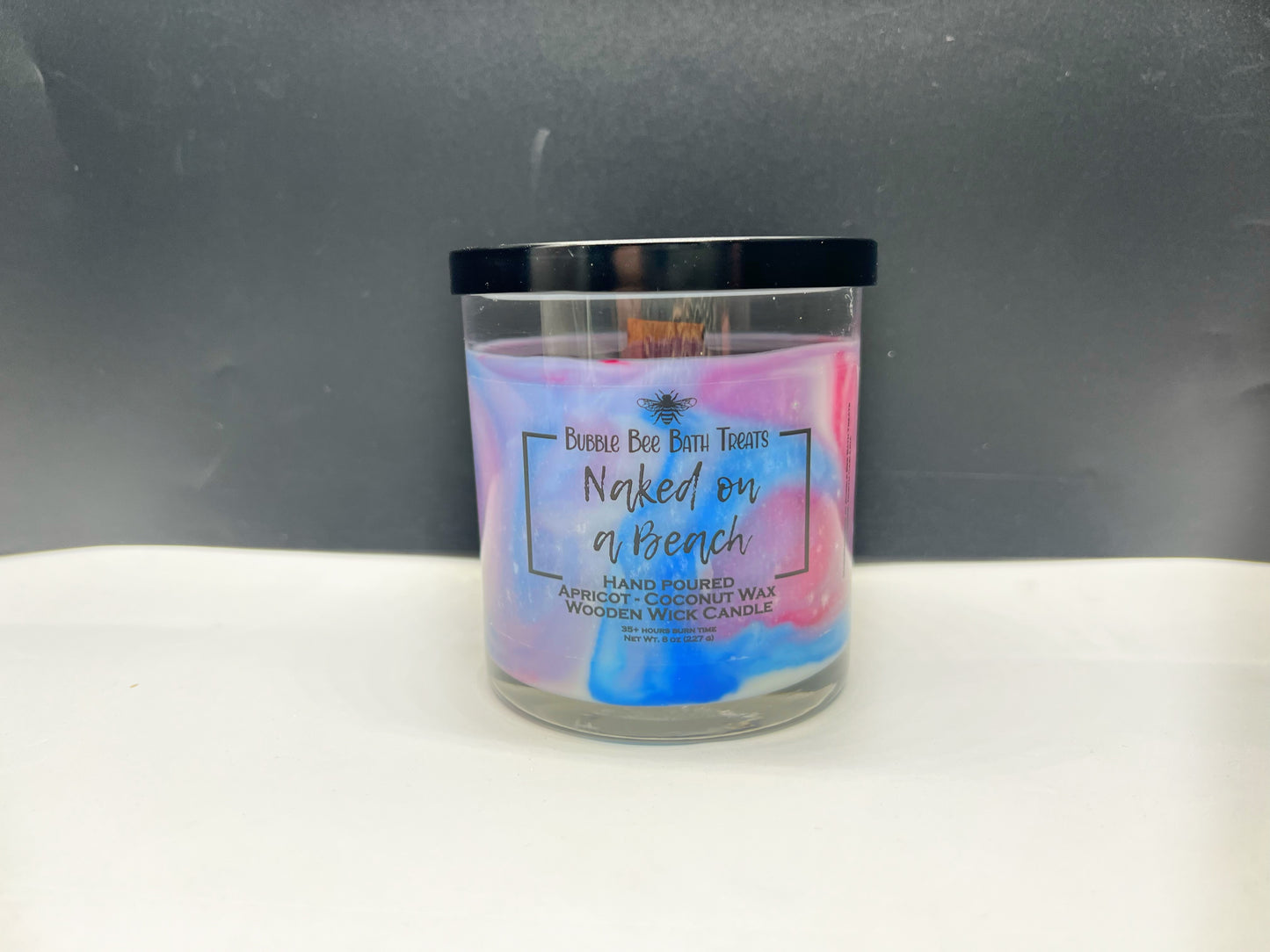 Wooden Wicked Marbled Candles *Naked on a Beach