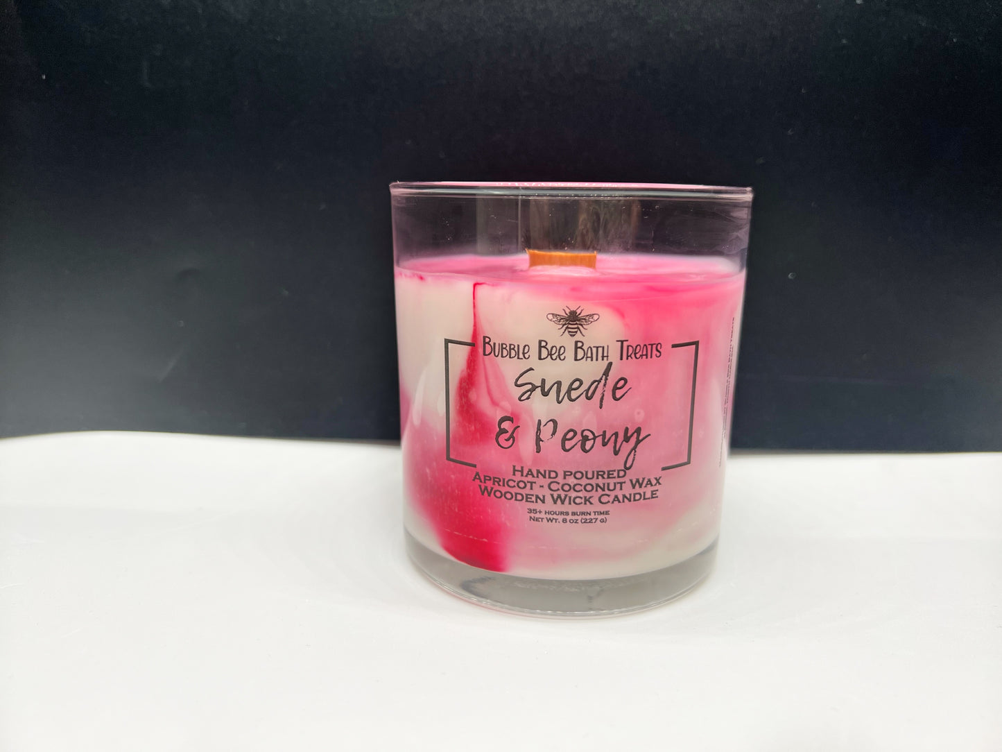 Wooden Wicked Marbled Candles *Suede & Peony