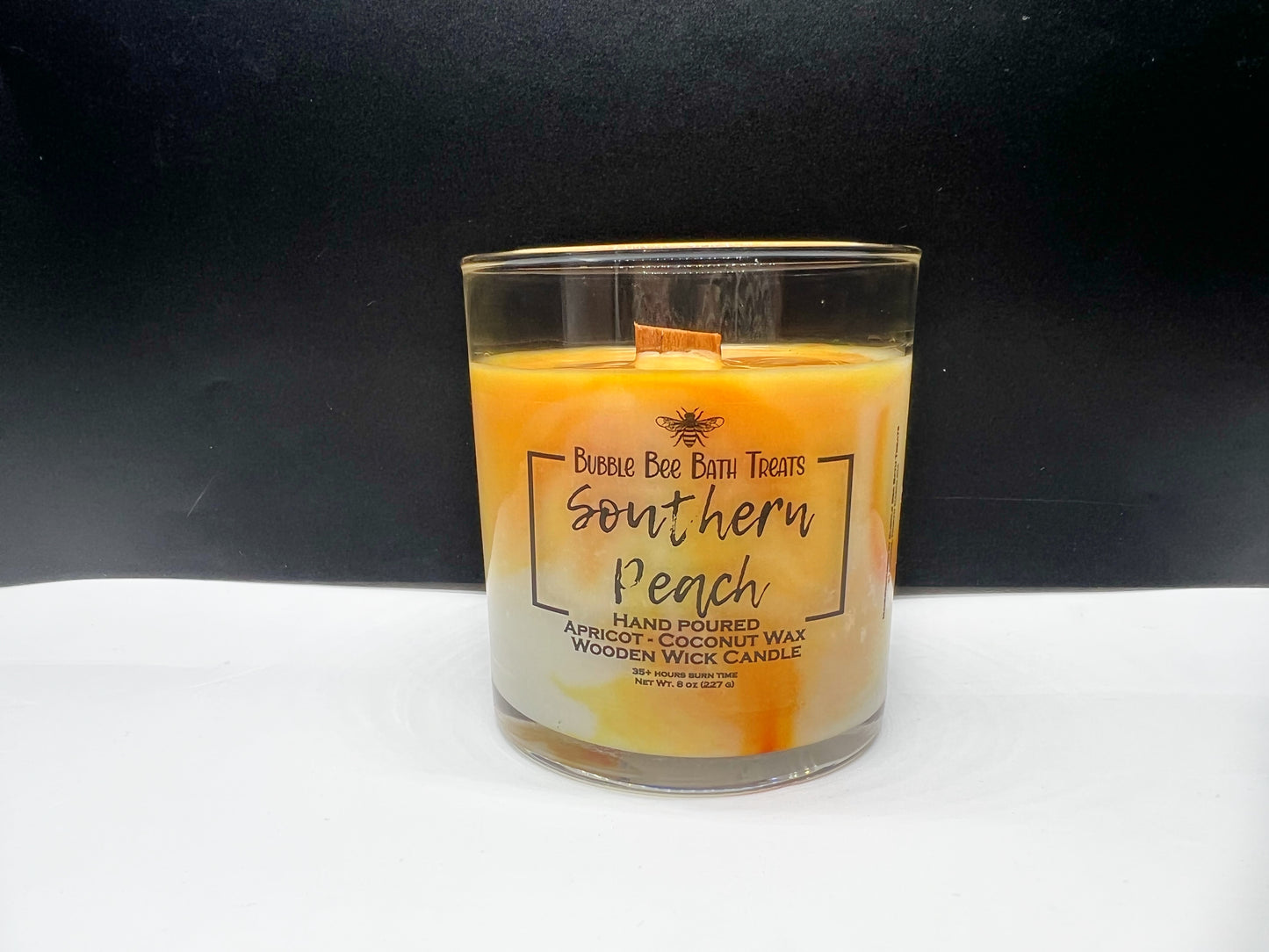 Wooden Wicked Marbled Candles *Southern Peach