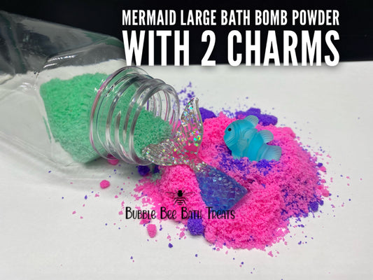 Bath Bomb Powder with Mermaid charms/toys inside. *Pineapple and Coconut