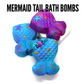 Mermaid Tail Hand painted Bath bomb 6oz with hidden colors