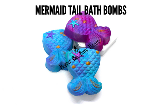 Mermaid Tail Hand painted Bath bomb 6oz with hidden colors