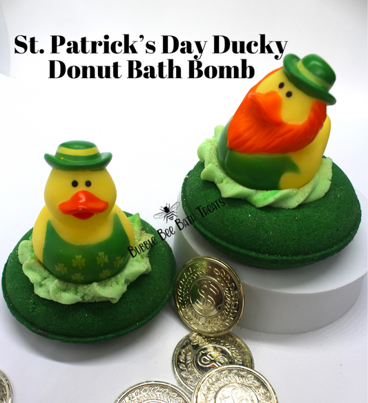 St Patties Ducky Donut Bath bomb and bubble frosting