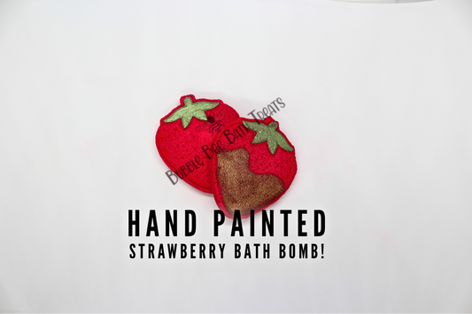 Hand Painted Chocolate Dipped Strawberries and plain Strawberries Bath bomb!