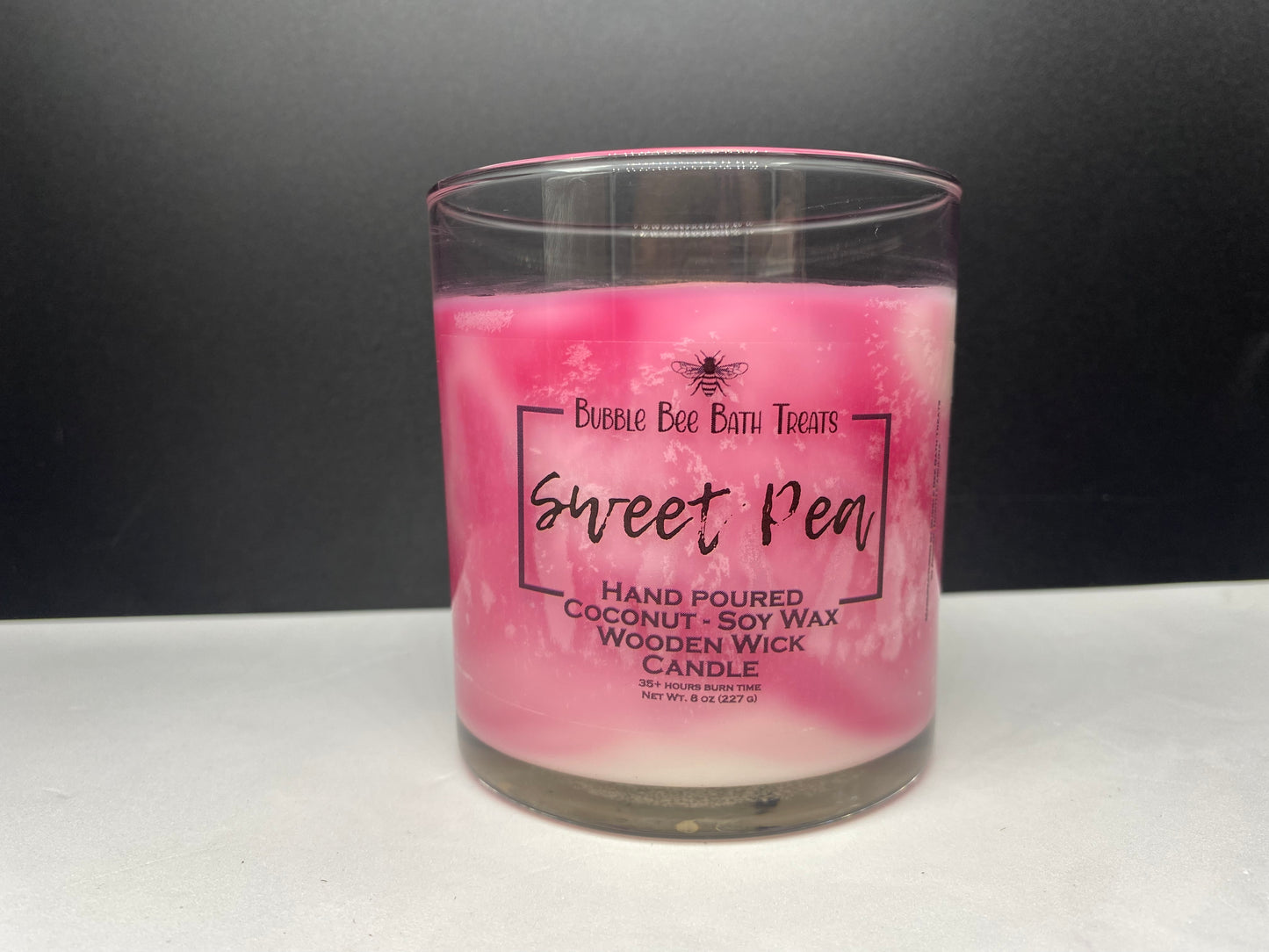 Wooden Wicked Marbled Candles* SWEET PEA