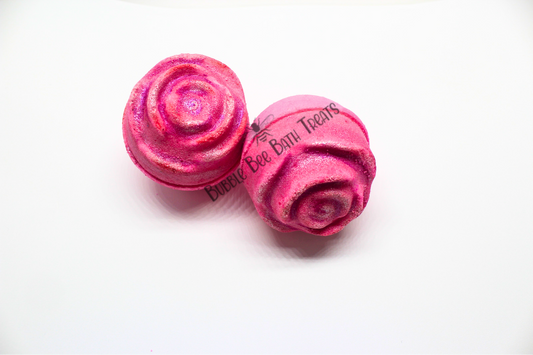 Hand Painted ROSE BUD Bath bomb with hidden colors!