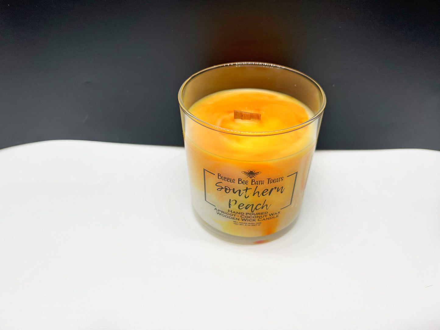 Wooden Wicked Marbled Candles *Southern Peach