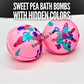 Sweet pea Bath bomb 2.5 inch Round with hidden colors